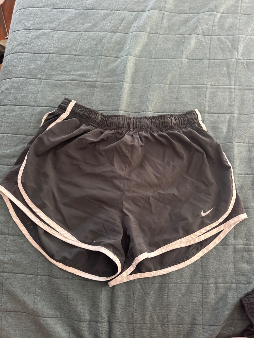 Nike Women's Dark Grey Running Shorts with White Trim